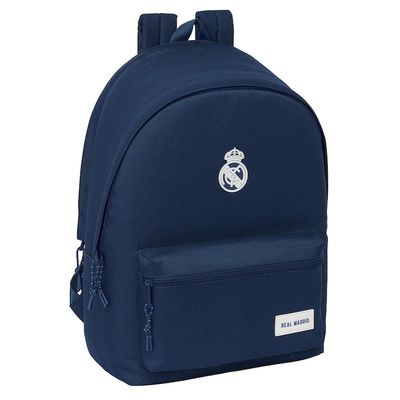 MOCHILA REAL MADRID DOBLE PORTA ORDENADOR PORTÁTIL 15,6"AZUL MARINO 