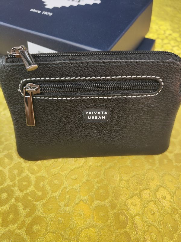 PORTAMONEDAS PIEL PRIVATA NEGRO MONEDERO HOMBRE 