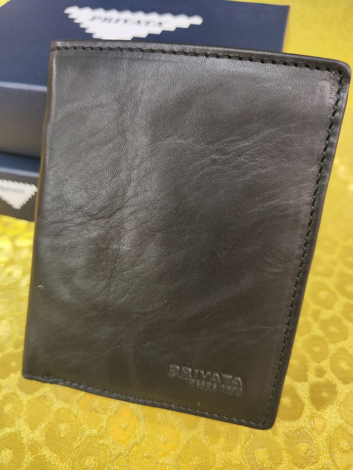 BILLETERO HOMBRE PIEL PRIVATA NEGRO CARTERA SIN PORTAMONEDAS 