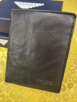 BILLETERO HOMBRE PIEL PRIVATA NEGRO CARTERA SIN PORTAMONEDAS 