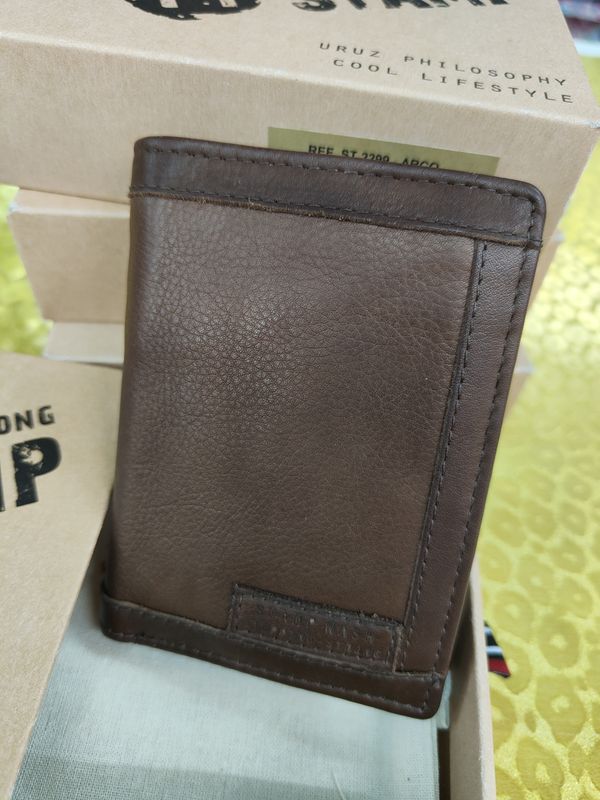 BILLETERO PIEL LAVADA STAMP CON MONEDERO CARTERA HOMBRE MARRÓN 