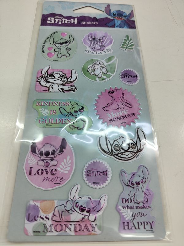 STITCH STICKER PEGATINAS RELIEVE 3D COLORES PASTEL 