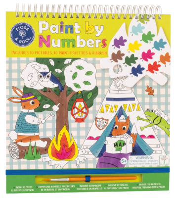 LIBRO PINTAR CON NÚMEROS FLOSS & ROCK AVENTURAS cuento de colorear infantil 