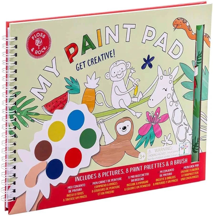 LIBRO COLOREAR CON ACUARELA FLOSS & ROCK ANIMALES SELVA cuento colorear y pintar infantil 