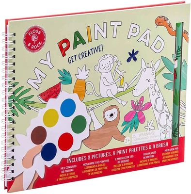 LIBRO COLOREAR CON ACUARELA FLOSS & ROCK ANIMALES SELVA cuento colorear y pintar infantil 