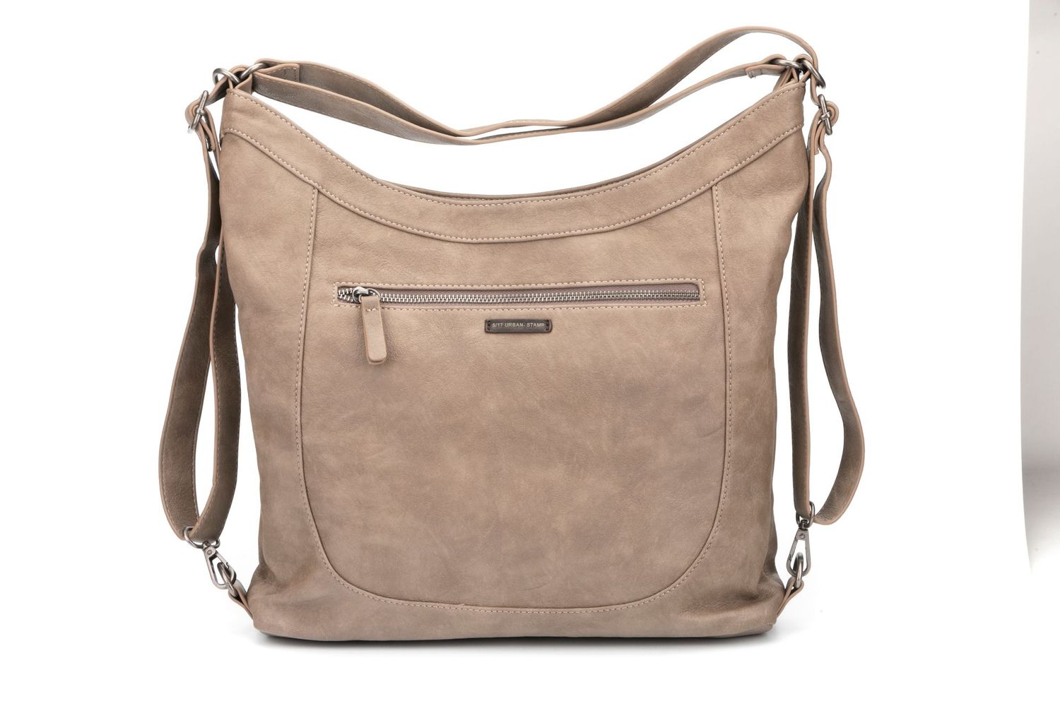 BOLSO MOCHILA MUJER STAMP ECO PIEL TAUPE 