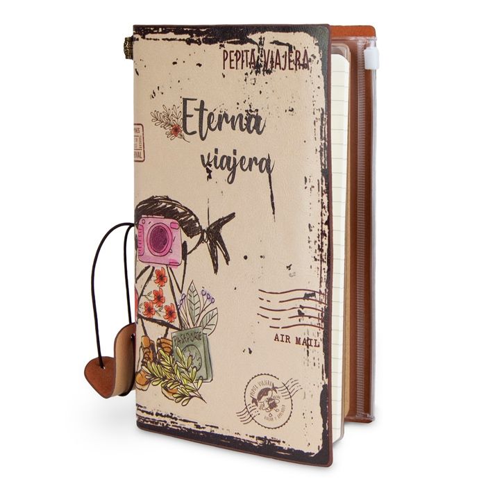 CUADERNO DE VIAJE ETERNA VIAJERA LIBRETA PEPITA VIAJERA 