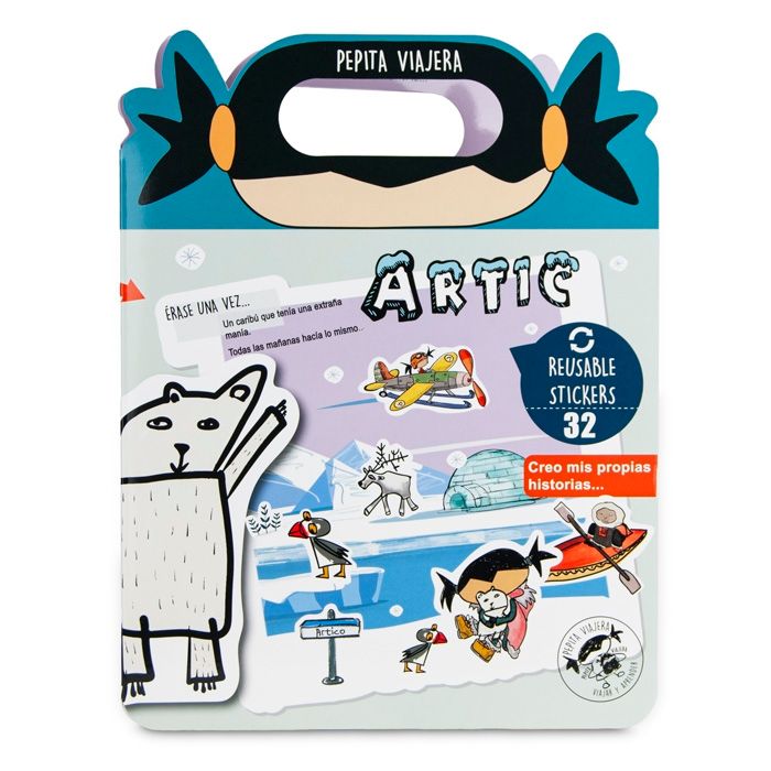 LIBRO STICKERS ARTIC PEPITA VIAJERA CUENTO EDUCATIVO ACTIVIDADES PEGATINAS 