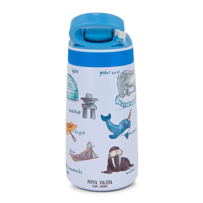 BOTELLA TÉRMICA INFANTIL 400Ml ARTIC PEPITA VIAJERA CIERRE SEGURIDAD ACERO INOXIDABLE 