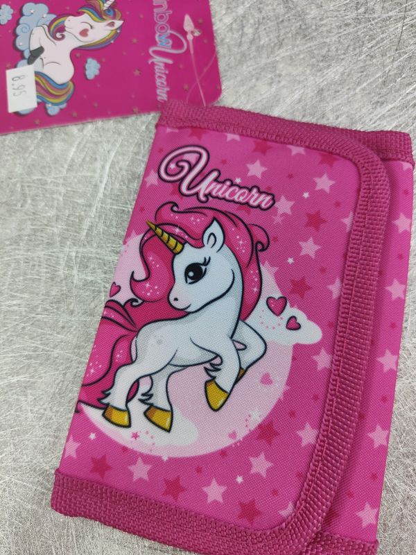 CARTERA BILLETERA JUVENIL UNICORNIO VELCRO PORTAMONEDAS 