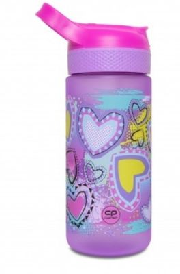BOTELLA CORAZONES LOVE COOLPACK CON PITORRO Y ASA - Plástico 