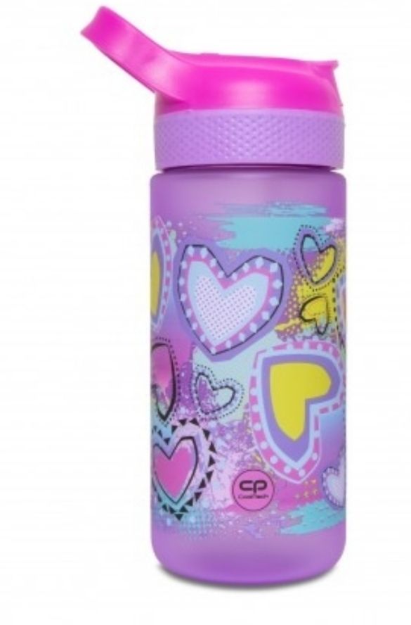 BOTELLA CORAZONES LOVE COOLPACK CON PITORRO Y ASA - Plástico 