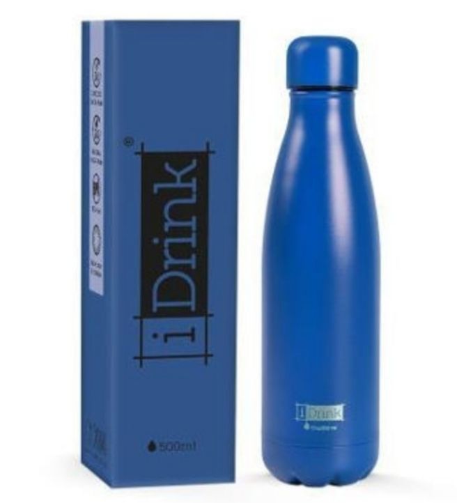 BOTELLA TÉRMICA AZUL OSCURO I DRINK 500ML ACERO INOXIDABLE 