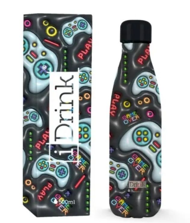 BOTELLA TÉRMICA PLAY GAMERS I DRINK 500ml ACERO INOXIDABLE LET'S PLAY 