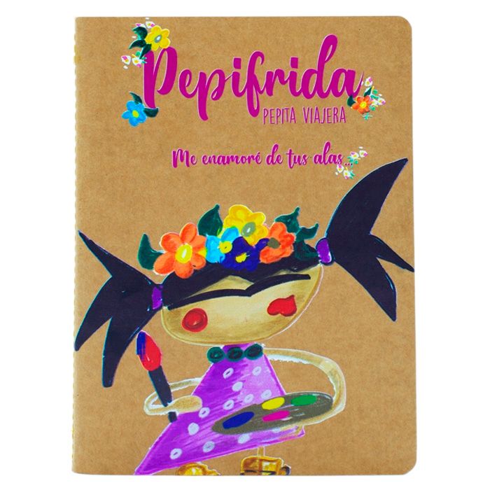 CUADERNO LIBRETA A5 KRAFT PEPIFRIDA PEPITA VIAJERA 