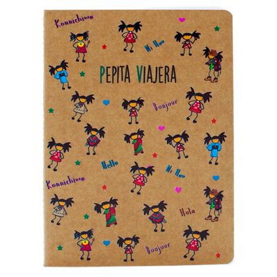 CUADERNO LIBRETA A5 KRAFT PEPITAS DEL MUNDO PEPITA VIAJERA 