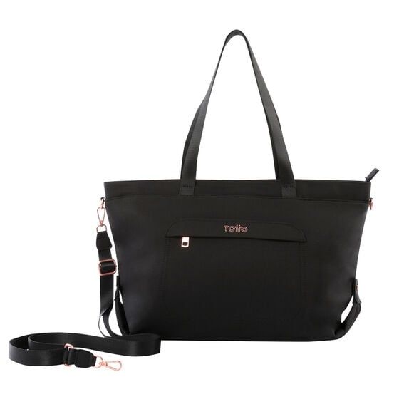 BOLSO TOTTO MADRID TOTE BAG SHOPPING NEGRO 17 L especial profesora 