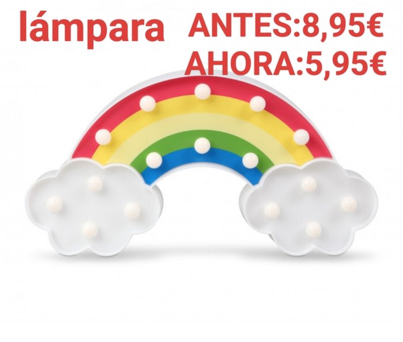 REBAJAS OUTLET ARCOIRIS LED LÁMPARA con nubes luminosas