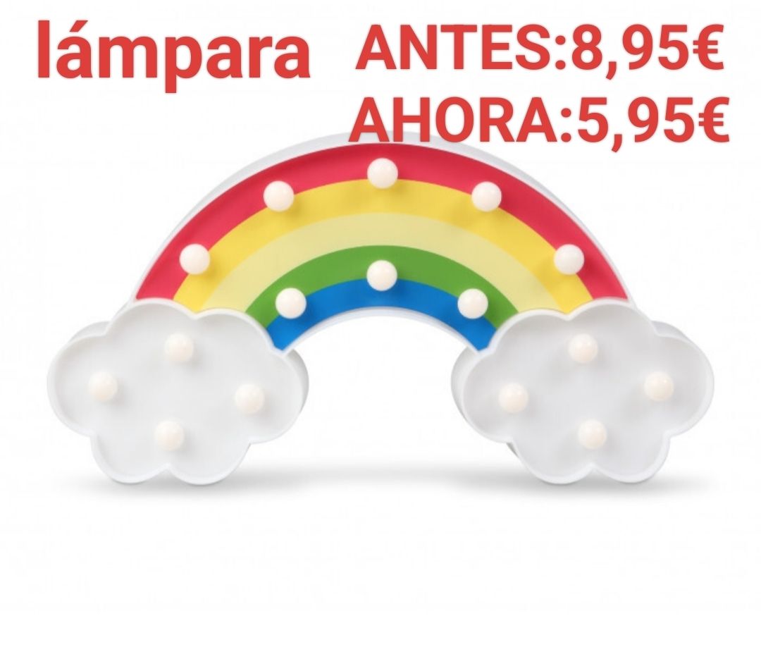 REBAJAS OUTLET ARCOIRIS LED LÁMPARA con nubes luminosas