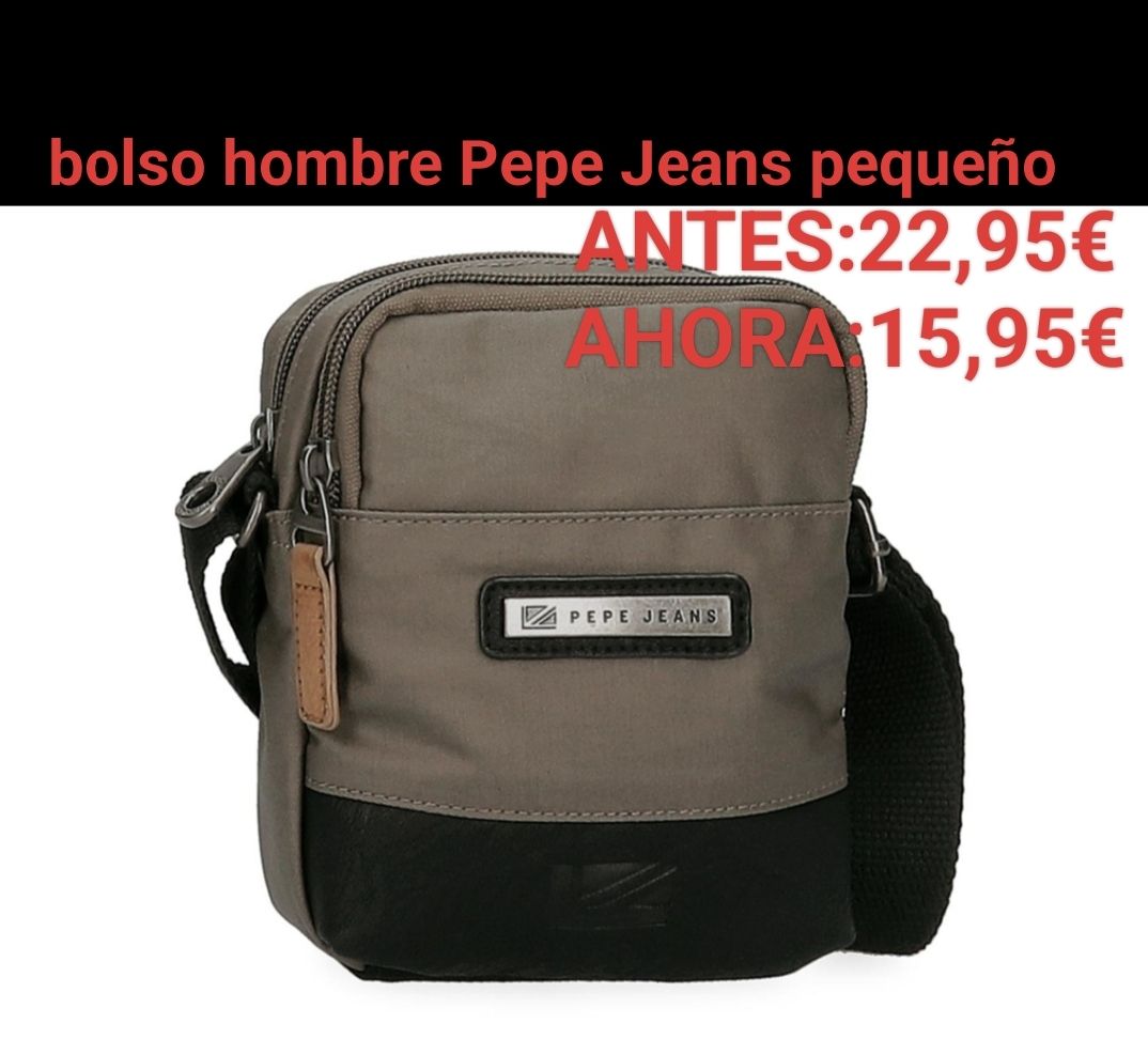 REBAJAS OUTLET BANDOLERA HOMBRE PEPE JEANS PEQUEÑA KAKI CAQUI 