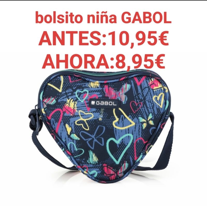 REBAJAS OUTLET BOLSO CORAZÓN GABOL TIZAS BOLSITO NIÑA 