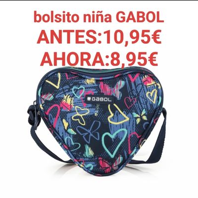 REBAJAS OUTLET BOLSO CORAZÓN GABOL TIZAS BOLSITO NIÑA 