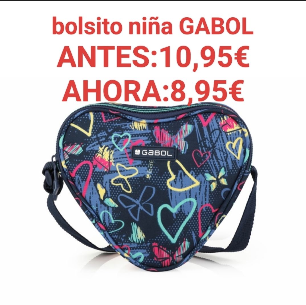 REBAJAS OUTLET BOLSO CORAZÓN GABOL TIZAS BOLSITO NIÑA 