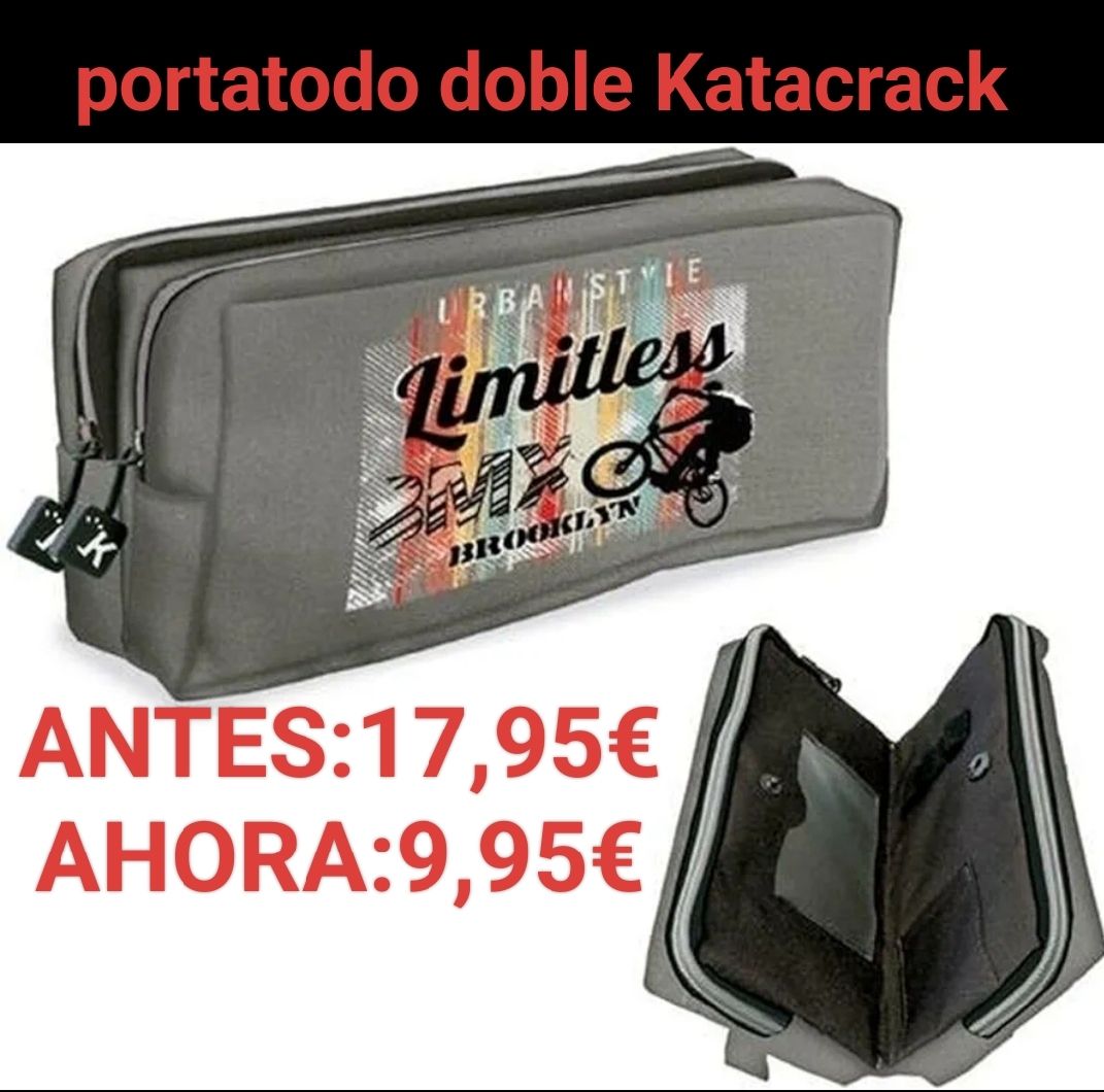 REBAJAS OUTLET ESTUCHE PORTATODO DOBLE SENFORT KATACRACK URBAN STYLE BROOKLYN 