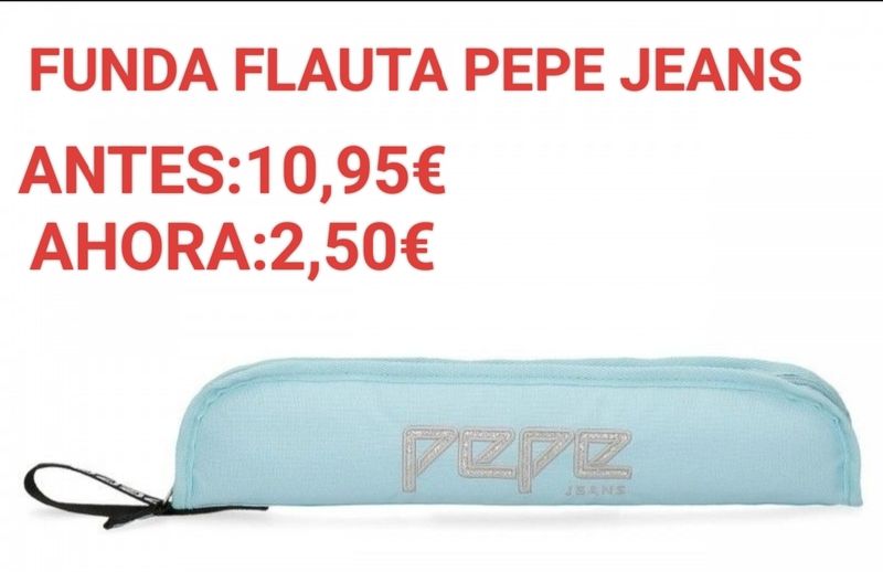 REBAJAS OUTLET FUNDA FLAUTA PEPE JEANS BRILLI BRILLI AZUL CLARO 