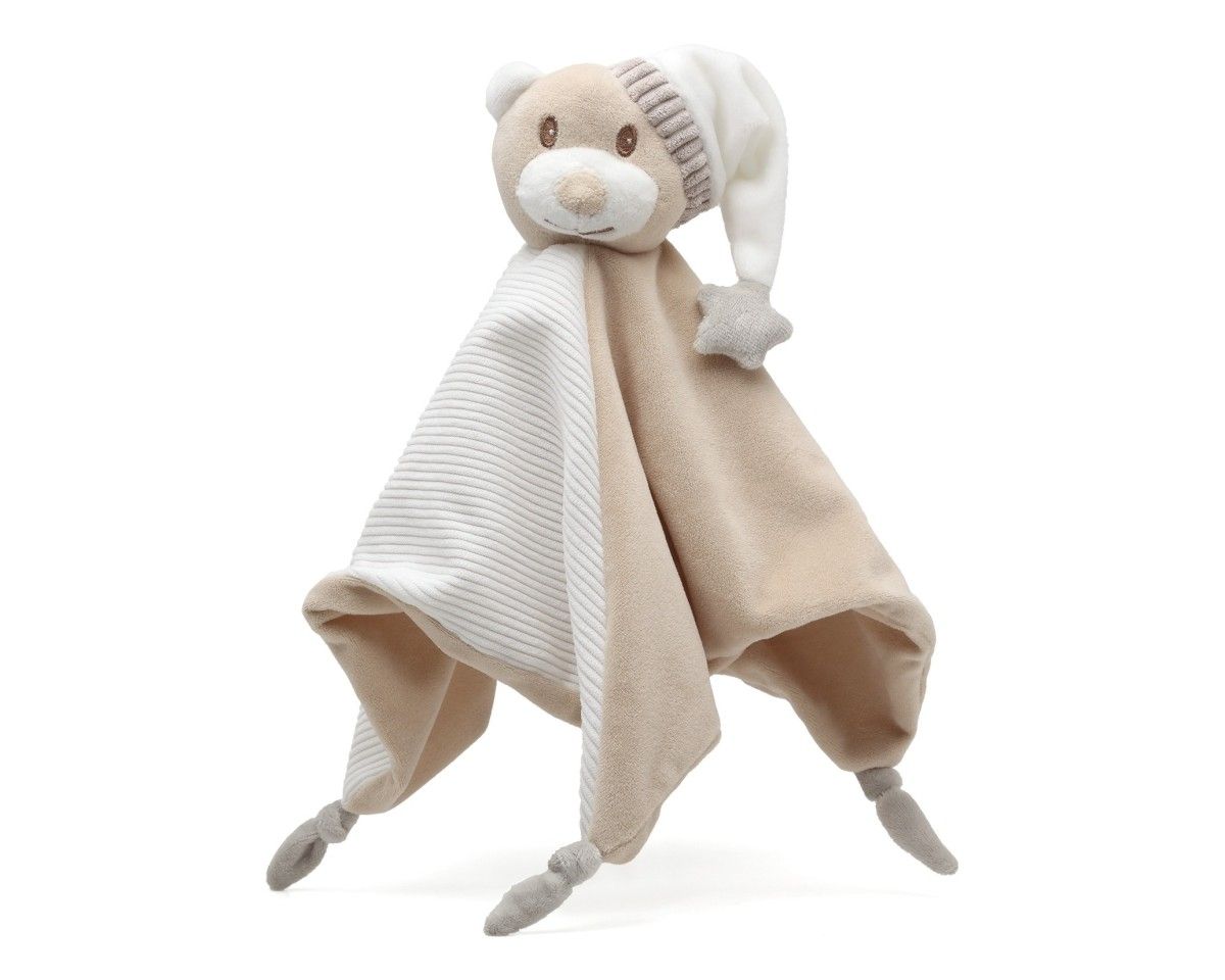 DOUDOU OSITO BEIGE KIOKIDS OSO BEBÉ DORMILÓN con caja transparente 