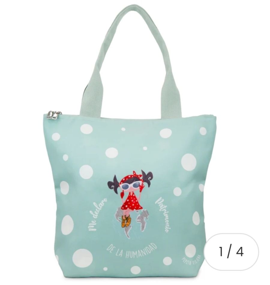 BOLSA TOTE BAG SHOPPING PATRIMONIO DE LA HUMANIDAD PEPITA VIAJERA VERDE 