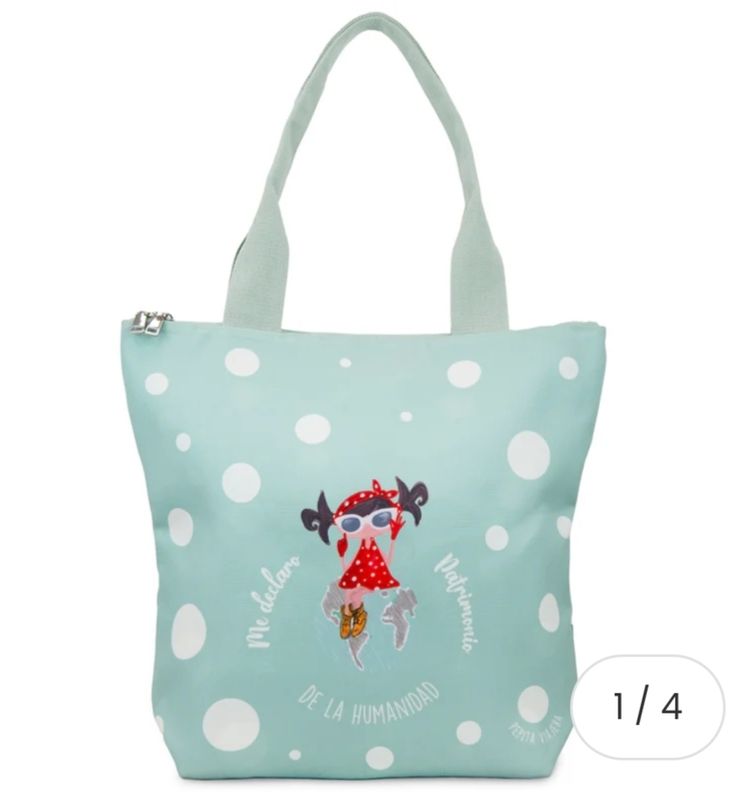 BOLSA TOTE BAG SHOPPING PATRIMONIO DE LA HUMANIDAD PEPITA VIAJERA VERDE 