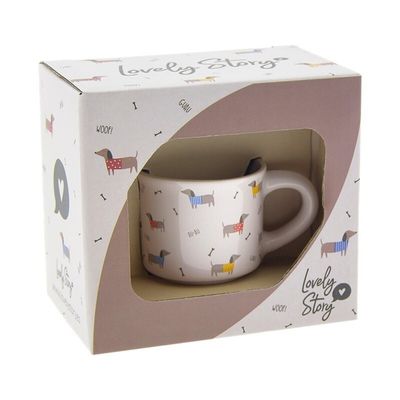 TAZA MINI PERROS LOVELY STORY GUAU BLANCA 
