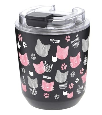 VASO TAZA TÉRMICA GATOS LOVELY STORY MIAU ACERO INOXIDABLE 