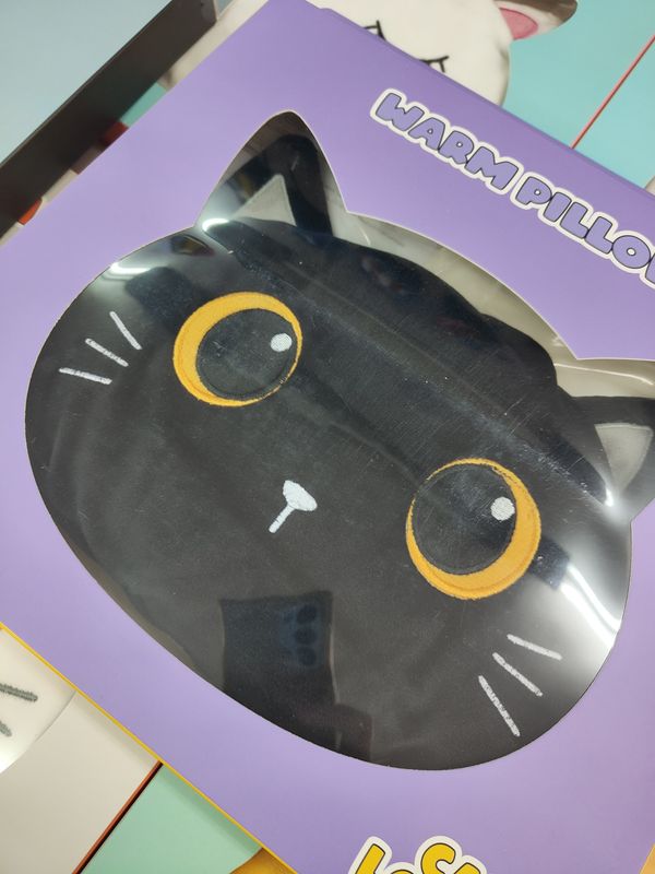 SACO TERAPÉUTICO GATO NEGRO KAWAII I TOTAL SEMILLAS COJÍN MICROONDAS  Y CONGELADOR 