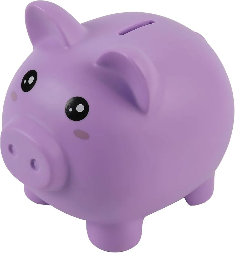 HUCHA CERDITO PIG I TOTAL DIVERTIDA Y DECORATIVA cerdo lila violeta purpura 