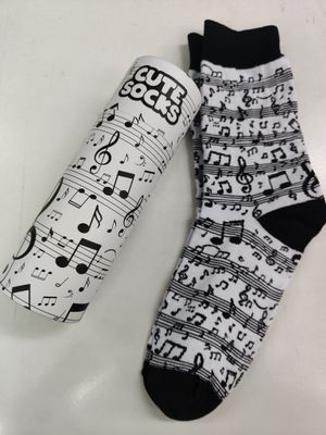 CALCETINES NOTAS MUSICALES I TOTAL UN PAR TALLA ÚNICA 