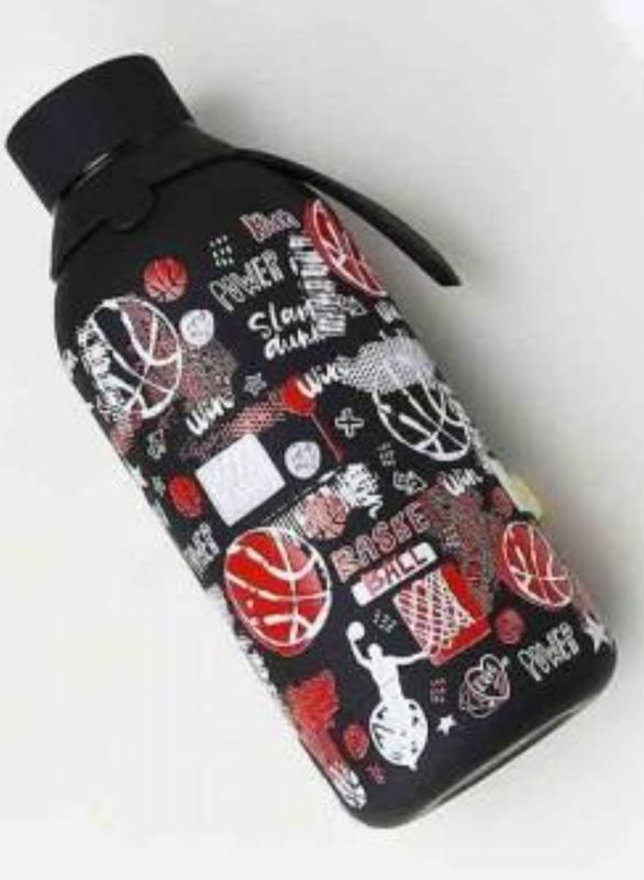 BOTELLA TÉRMICA 500ml BLACK BASKETBALL Basket Básquet NEGRA acero inoxidable AUREA