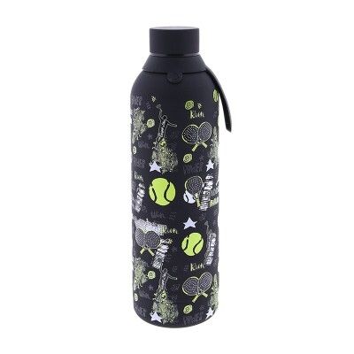 BOTELLA TÉRMICA PÁDEL NEGRO 710ML PADDLE ACERO INOXIDABLE ENGOMADA 