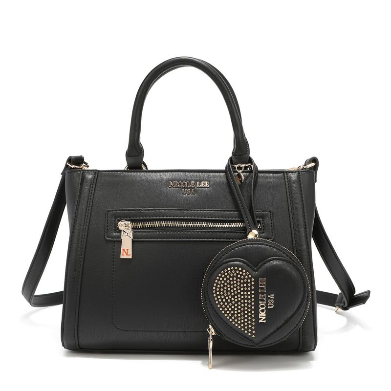BOLSO BANDOLERA NICOLE LEE NEGRO CON MONEDERO EXTERIOR 
