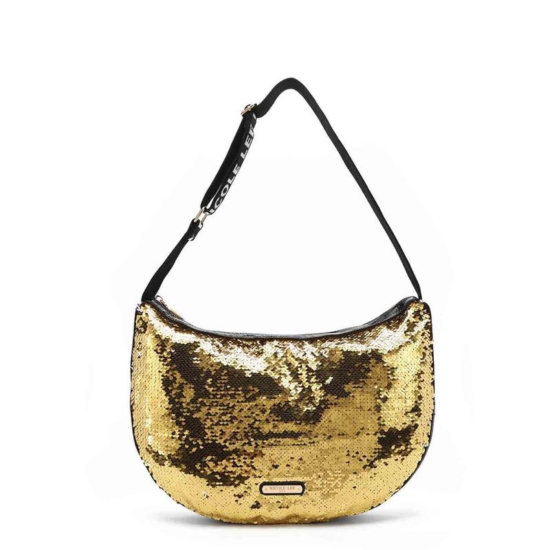 BOLSO GRANDE DORADO NICOLE LEE LENTEJUELAS ORO 