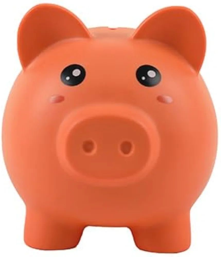 HUCHA CERDITO NARANJA I TOTAL PLÁSTICO CON APERTURA 