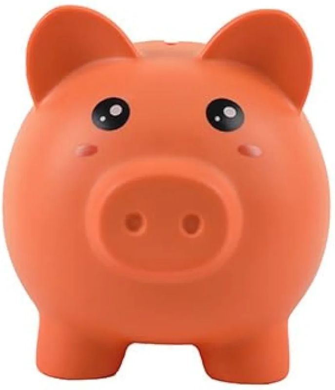 HUCHA CERDITO NARANJA I TOTAL PLÁSTICO CON APERTURA 