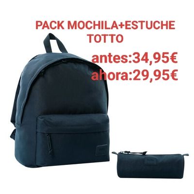 PACK MOCHILA+ESTUCHE TOTTO KALEX AZUL MARINO 17L PORTATODO OBSEQUIO REBAJAS OUTLET 