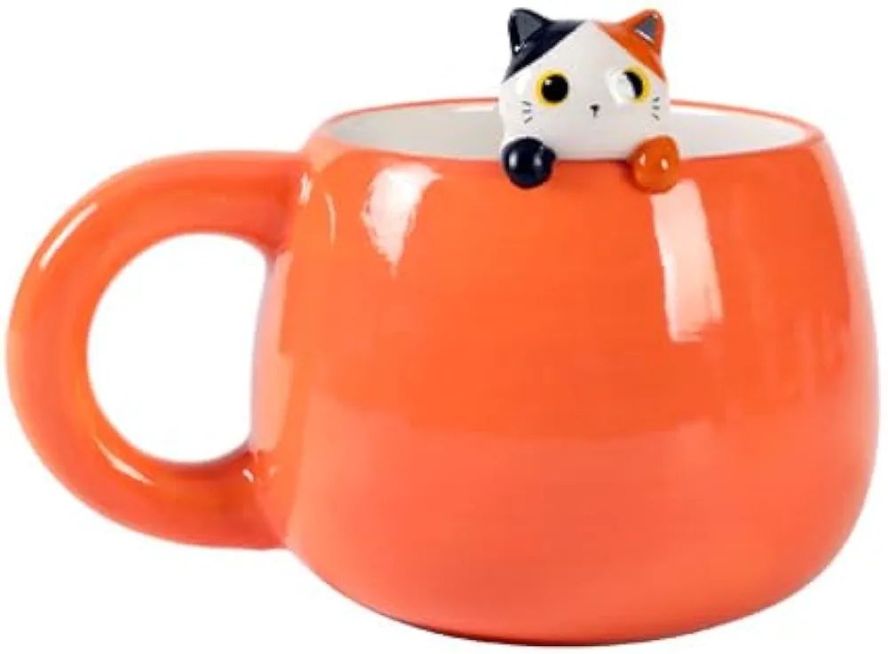 TAZA CON CHARM GATO NARANJA  I TOTAL TAZÓN 470ml MUG GATO NARANJA 