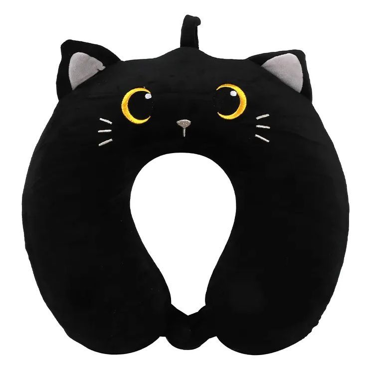 COJÍN CERVICAL GATO NEGRO I TOTAL ALMOHADA VIAJE  COJÍN CERVICAL GATO NEGRO I TOTAL ALMOHADA VIAJE