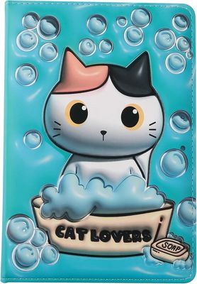 CUADERNO 3D ACOLCHADO A5 GATO NARANJA I TOTAL libreta SQUISHY divertida páginas blancas 