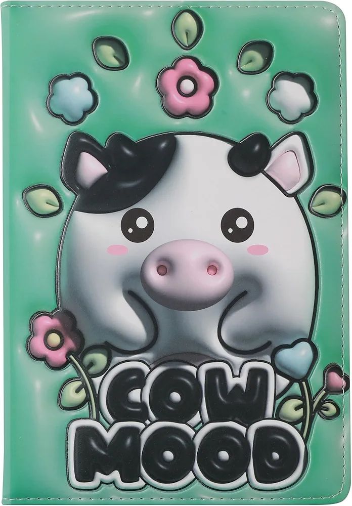 CUADERNO 3D ACOLCHADO A5 VACA I TOTAL LIBRETA SQUISHY DIVERTIDA PÁGINAS BLANCAS 