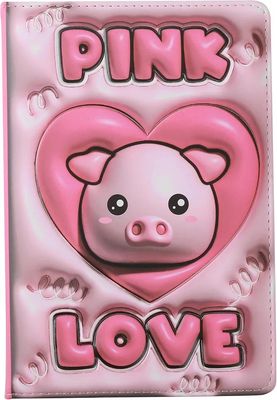 CUADERNO 3D ACOLCHADO CERDO PINK LOVE A5 I TOTAL LIBRETA SQUISHY DIVERTIDA PÁGINAS BLANCAS CERDITO 