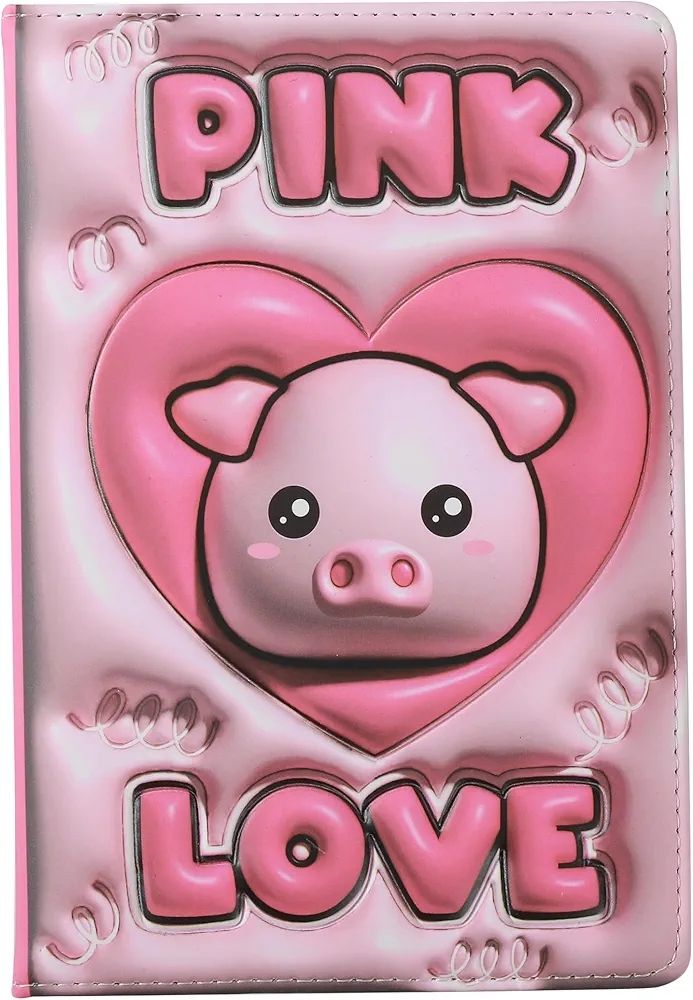 CUADERNO 3D ACOLCHADO CERDO PINK LOVE A5 I TOTAL LIBRETA SQUISHY DIVERTIDA PÁGINAS BLANCAS CERDITO 